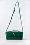 Emerald Green Knitted Patterned - Lock Detailed Women's Crossbody and Clutch Bag - 2