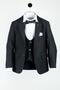 3-15 Years Old Boy's Sports Cut Vest Set Suit Black