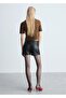 Leather look shorts - 4