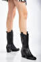 Eylülden Moda Shoes Women's Stitching Patterned Cowboy Boots - 3