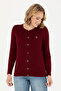 Women's Burgundy Basic Knitwear Cardigan 50276610 -Vr014 - 3