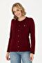 Women's Burgundy Basic Knitwear Cardigan 50276610 -Vr014