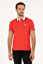 Men's Slim Fit Polo Neck Red Basic T-Shirt 50279559-Vr030