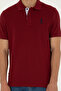 Men's Regular Fit Polo Neck Burgundy Basic T-Shirt 50279611-Vr014 - 6