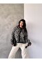 Asur Boutique Women's Leopard Patterned Ribbed Standard Size Cardigan - 2