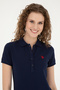 Women's Navy Blue Basic Polo Neck T-Shirt 50280057-Vr033 - 2