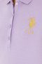 Women's Lilac Basic Polo Neck T-Shirt 50280071-Vr034 - 7