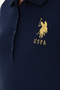 Women's Navy Blue Basic Polo Neck T-Shirt 50280071-Vr033 - 7