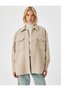 Shirt Jacket Soft Textured Flap Pocket Detailed Hip Length - 3