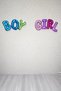 Girl and Boy Written Set of 2 Colorful Combined Foil Gender Party Balloons - 2