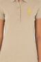 Women's Light Khaki Basic Polo Neck T-Shirt 50280071-Vr183 - 6
