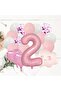 Pink Number Age Foil Balloons Pink Cloud Foiled Birthday Party Set Ornament - 4