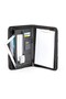 A4 Black Leather Secretary's Notepad with Magnetic Secretary Zipper File Cover and Calculator
