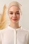 Women's Hijab Seamless Set Bonnet Milk Coffee Color 5 Pieces Tieable Combed Cotton Bonnet - 2