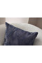 Single Decorative Polka Dot Linen Fabric Throw Pillow Cover 43X43 Navy Blue - 3