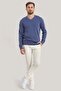 Men's Long Buttoned Casual Ecru Trousers with Pockets