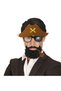 Black Bearded Pipolu Jack Sparrow Sailor Pirate Glasses with Coffee Color Hat 24X25 cm