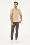 Men's Regular Fit Polo Neck Light Khaki T-Shirt 50282235-Vr183 - 4