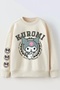 Girl's Kuromi Printed Cream Sweatshirt