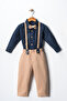 Baby&Child Salopet Set Shirt Pants Bow Tie - 3