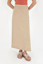 Women's Light Khaki Maxi Size Woven Skirt 50282403-Vr183 - 2