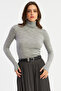 Women's Gray Turtleneck Knitwear Blouse Myv102 - 2