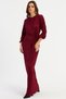 Women's Burgundy Pleated Maxi Dress Gç192 - 3