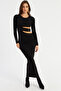 Women's Black Low-Cut Maxi New Year's Dress Li̇k9