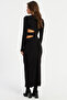 Women's Black Low-Cut Maxi New Year's Dress Li̇k9 - 5
