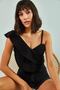 Women's Black One-Shoulder Patterned Blouse 30031025 - 2