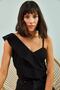 Women's Black One-Shoulder Patterned Blouse 30031025 - 4