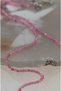 Pink Tourmaline Stone Thin Natural Stone Necklace 2mm - 3