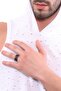 خاتم سلكي مطبوع من 5 قطع من أنثراسايت معدني للرجال - 3