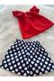 Baby Girl Red Blouse & Polka Dot Shorts Set