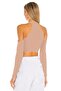 Women's Beige Halter Neck Silk Jersey Crop Top - 3