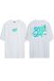 Unisex Never Quit Printed White Oversize T-shirt