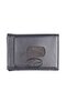 Perforated Inside Snap Opening Credit Card Holder Wallet 7 Compartments Faux Leather Black KNP-6S Model - 3