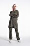 Women's Green Hooded Glitter Stripe Tracksuit Set - 2