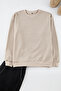 Camel Oversize/Wide Cut Crew Neck Plain Sweatshirt Tmnaw25Sw00194 - 2