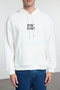 Ecru Oversize/Wide Cut City Back Print Hooded Sweatshirt Tmnaw25Sw00101 - 3
