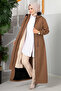 Eflin Hooded Hijab Coat Brown