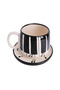 Double Ceramic Handmade Mug with Piano Patterned Plate, Ceramic Mug, Handmade, Coffee Mug - 3