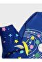 Girl's 100% Cotton Navy Blue Planet Star Patterned Long Sleeve Pajamas Set - 3