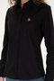 Women's Black Long Sleeve Basic Shirt 50283987 -Vr046 - 6