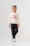 Happy Girl Printed Hooded Girl's Top and Bottom Tracksuit Set