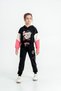 Super Girl Printed Hooded Crop Top Girl's Tracksuit Set