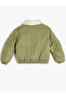 Oversize Bomber Jacket with Plush Collar and Pocket Detail - 2