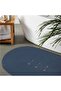 Cesta Handmade Cotton Navy Blue Jute Wicker Decorative Rug 50X80 9015