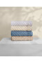 Lycia 100% Cotton Jacquard Bordered Cross Striped 4-Piece Face Towel Set 1012a - 2