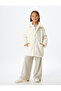 Plush Coat with Stand Collar and Zipper Pocket Detail - 2